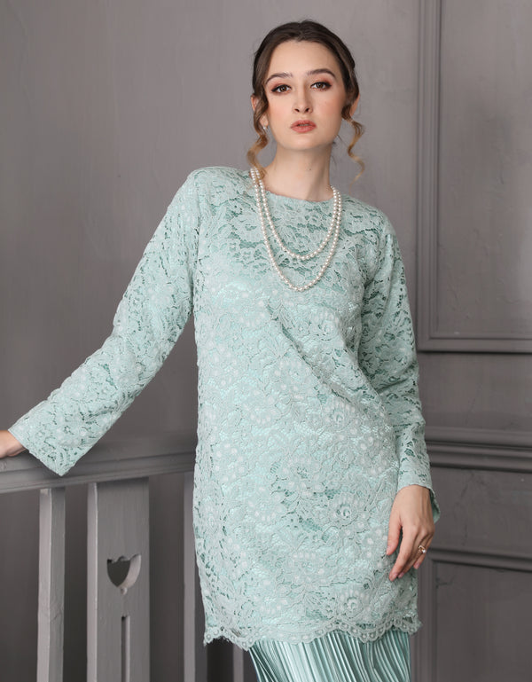 BAJU KURUNG MODEN ANVI (PALE TURQUOISE)